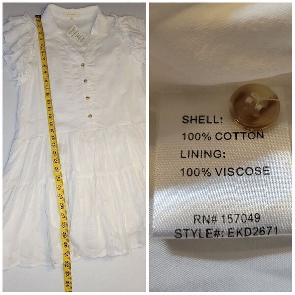Fanco Cotton White Ruffle Sleeve Midi Dress - Picture 10 of 10